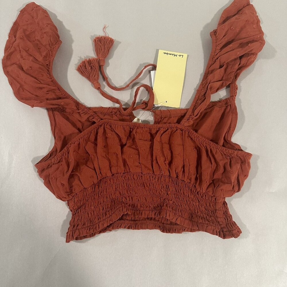 NWT Lot of 2 Babydoll Top Crop Women M Cotton‎ Blend Smocked Boho Peasant - Picture 4 of 11